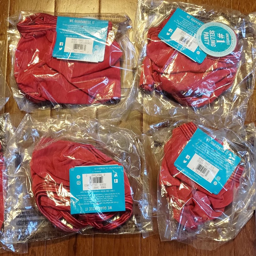Pack of 8 - Vanity Fair Illumination Bikini Panties Galahad Red Size 5/Small